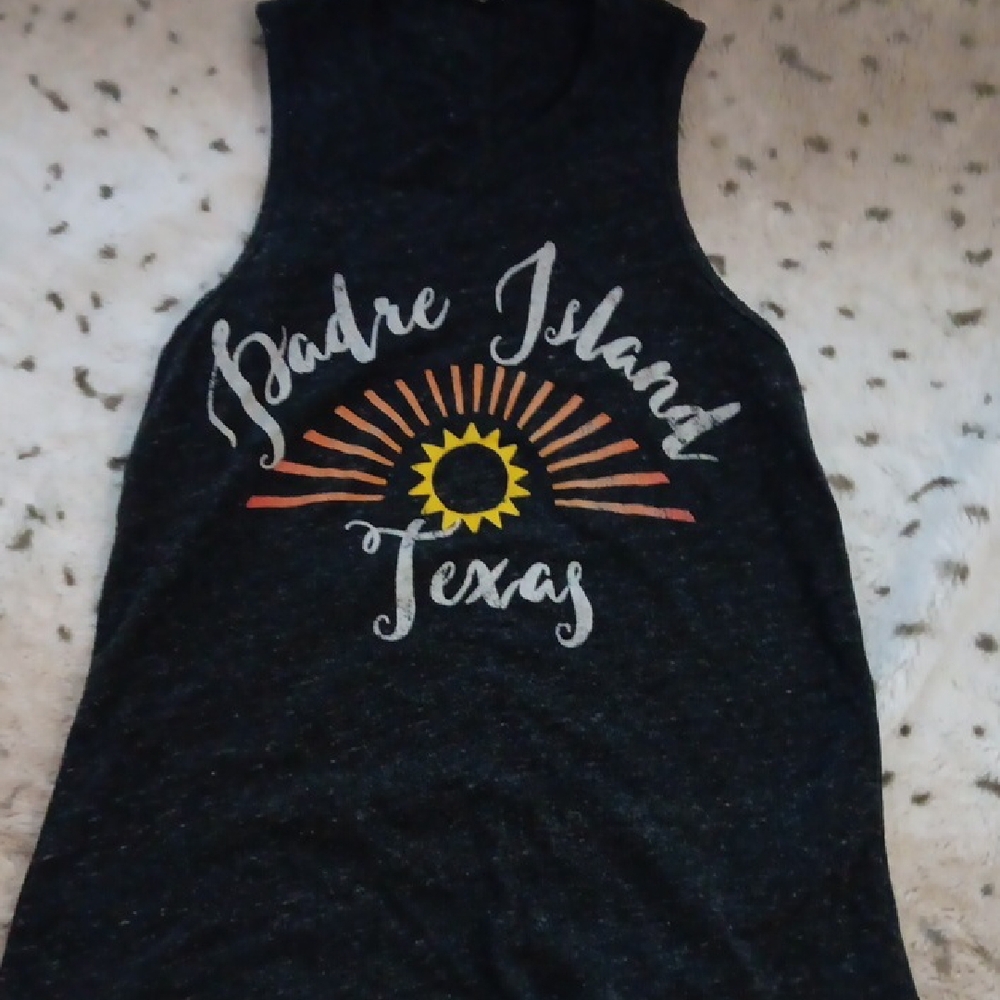 Padre Island Texas Graphic Tank Top - Black